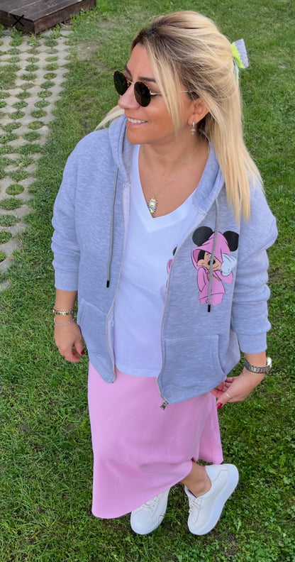 Mickey Mouse Fermuarlı Kapşonlu Sweatshirt