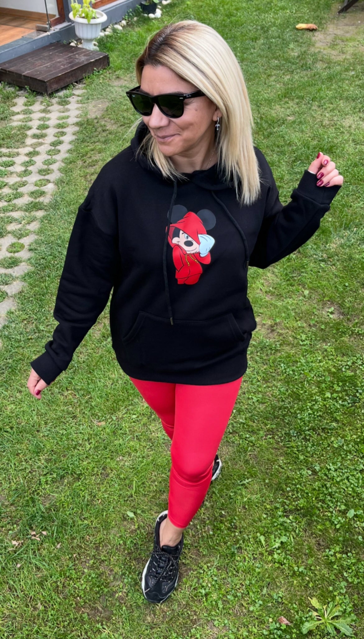Mickey Mouse Tasarım Kapşonlu Sweatshirt