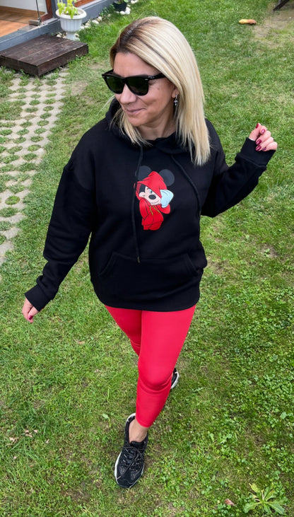 Mickey Mouse Tasarım Kapşonlu Sweatshirt