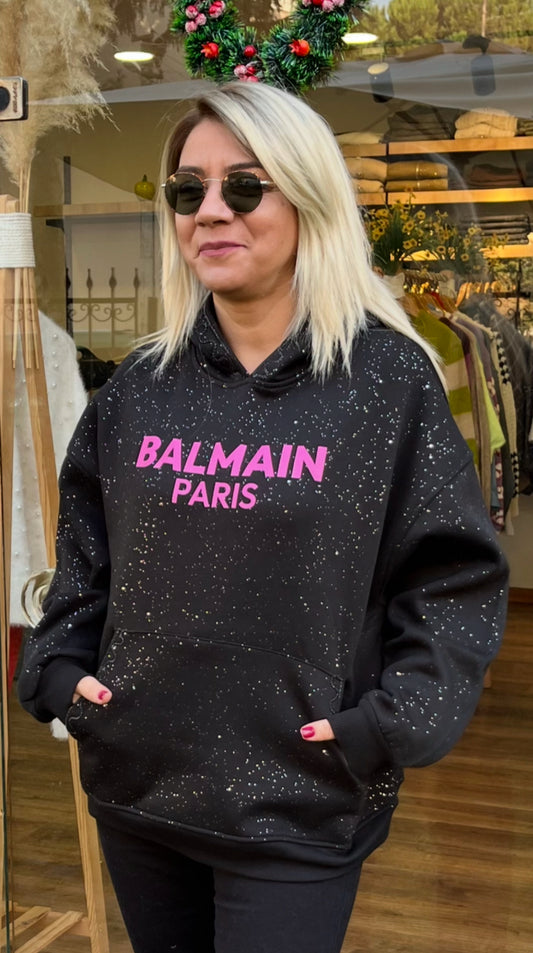 Simli Kapşonlu Sweatshirt