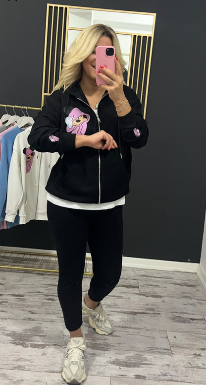 Mickey Mouse Kapşonlu Fermuarlı Sweatshirt