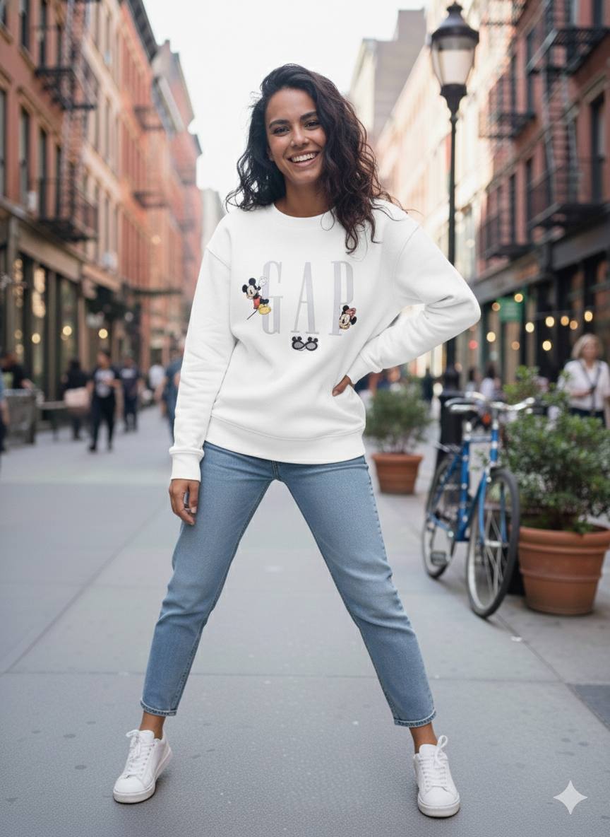 Kadın Mıckey Detay Sweatshirt