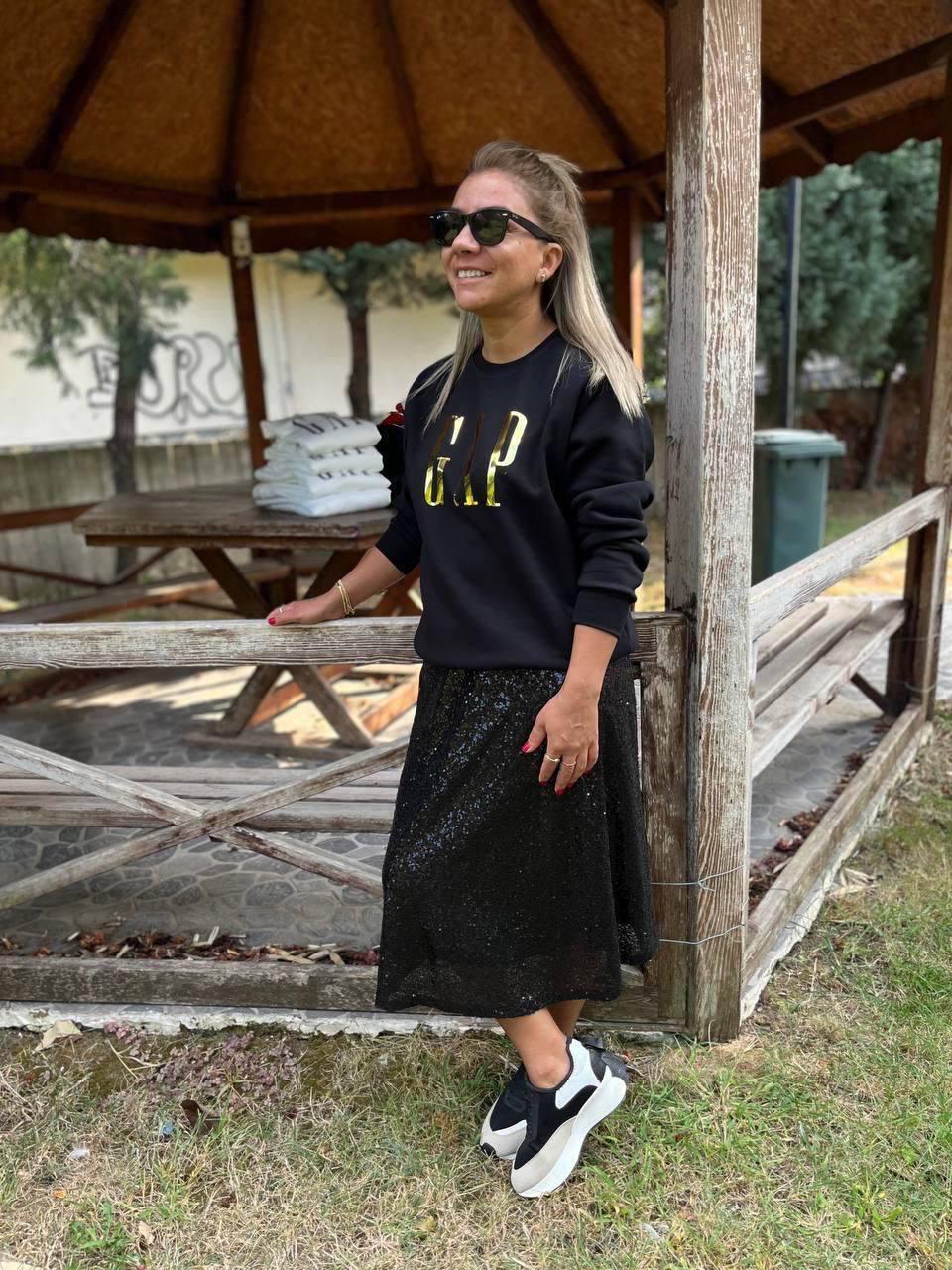 Kadın Gold Detay Sweatshirt