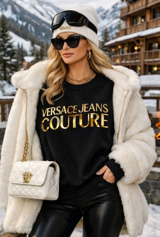 Kadın Sweatshirt Gold Baski